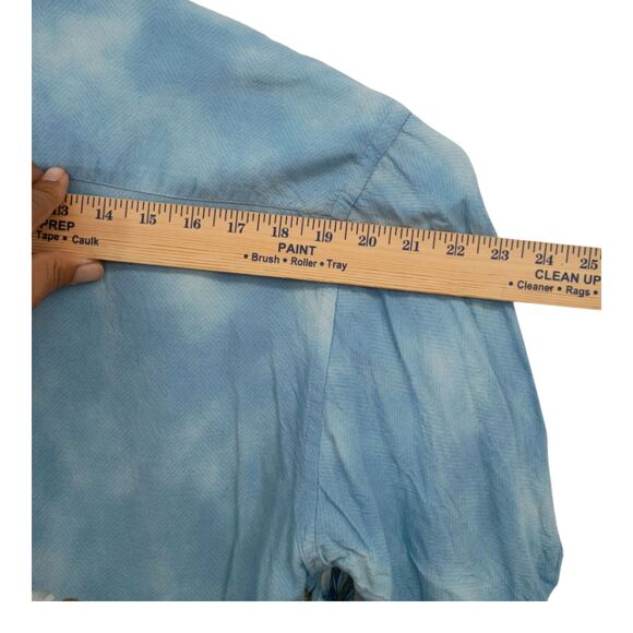 Campia Hawaiian Shirt Mens Short Sleeve Blue Button Down Palm Tree Beach Large - Picture 7 of 9